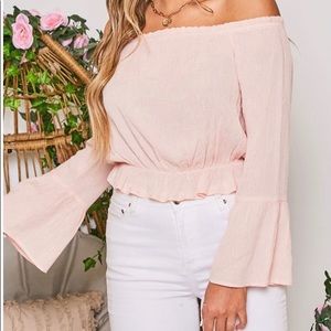 Blush Pink Off The Shoulder Top